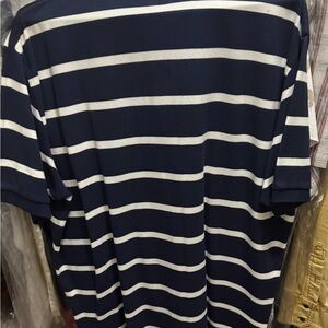 Navy and White Striped Men's Shirt